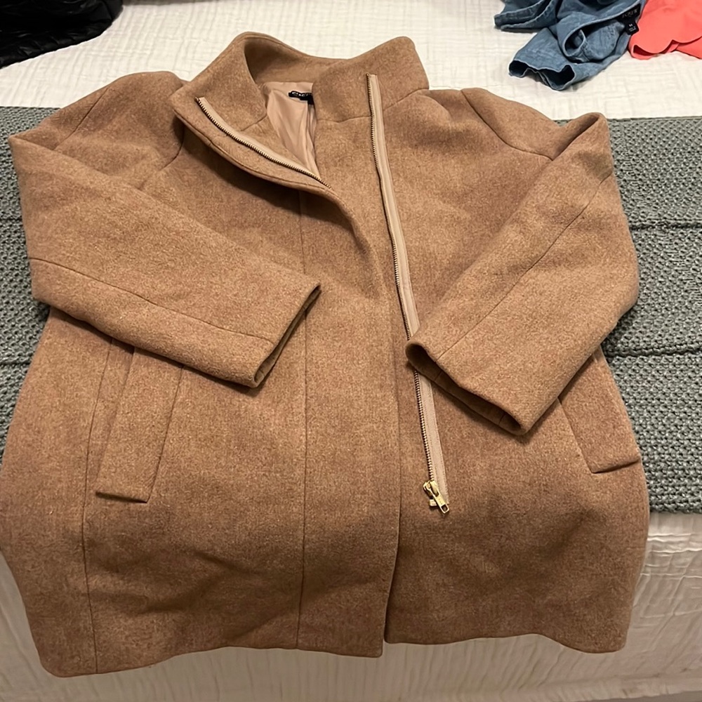J Crew Merchantile Coat - oat, worn once, mid length (covers butt)